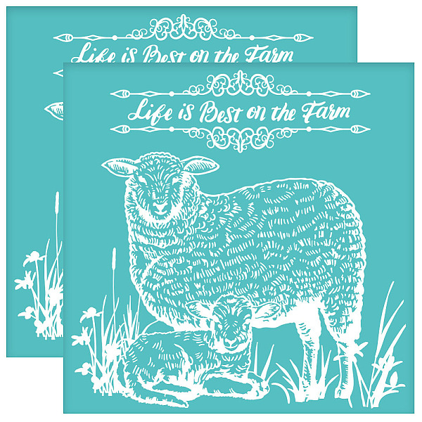 

PandaHall Self-Adhesive Silk Screen Printing Stencil, for Painting on Wood, DIY Decoration T-Shirt Fabric, Turquoise, Game Theme, Sheep..., Green
