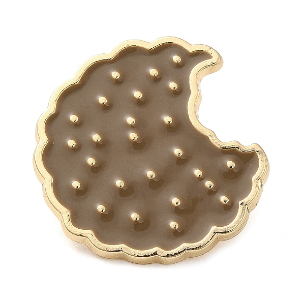 

PandaHall Food Enamel Pins, Light Gold Alloy Brooch, Biscuit, Round, 25x24x1.5mm Alloy+Enamel Round