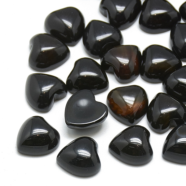 

PandaHall Dyed Natural Black Agate Cabochons, Heart, 15x18x6mm Black Agate Heart