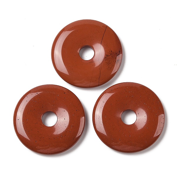 

PandaHall Natural Red Jasper Pendants, Donut/Pi Disc Charms, 39x6mm, Hole: 6mm Red Jasper Donut