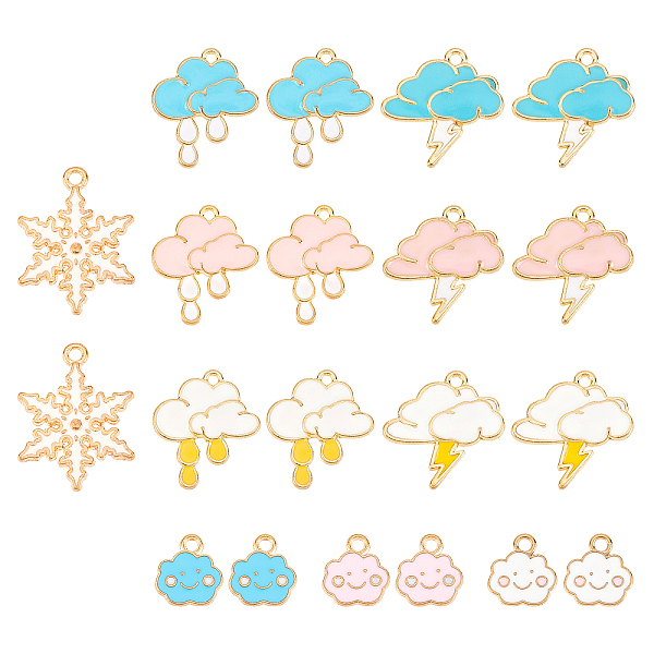 Weather Theme Alloy Enamel Pendants
