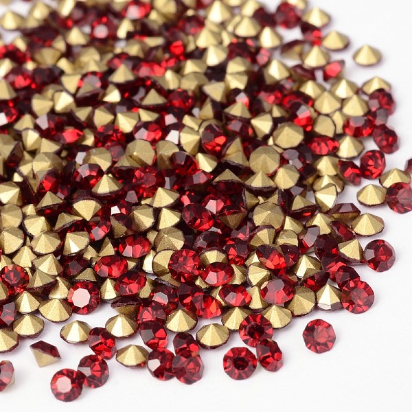 

PandaHall Back Plated Grade A Diamond Glass Pointed Rhinestone, Siam, 2.3~2.4mm, about 1440pcs/bag Glass Rhinestone Diamond Red