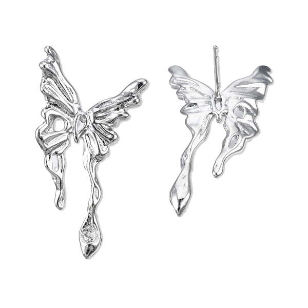 

PandaHall Brass Stud Earring Findings, for Half Drilled Beads, Cadmium Free & Nickel Free & Lead Free, Butterfly, Real Platinum Plated...