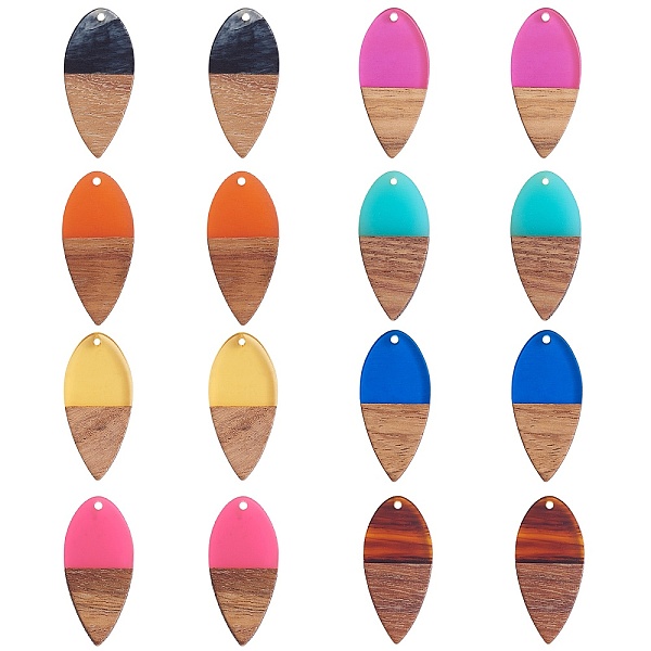 

PandaHall 16Pcs 8 Styles Transparent Resin & Walnut Wood Pendants, Teardrop Charm, Mixed Color, 38x18x3mm, Hole: 2mm, 2pcs/style Resin+Wood..., Multicolor
