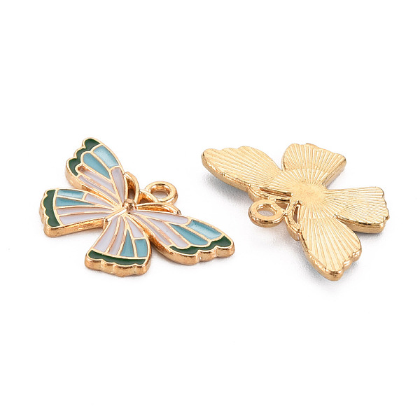 

PandaHall Alloy Enamel Pendant, Cadmium Free & Lead Free, Light Gold, Butterfly, Medium Turquoise, 15.5x25x2mm, Hole: 1.6mm Alloy+Enamel...