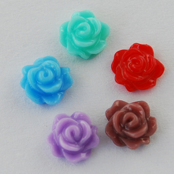 

PandaHall Resin Cabochons, Flower, Mixed Color, 6x3mm Resin Flower Multicolor