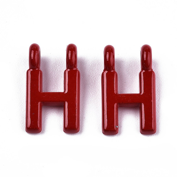 

PandaHall Spray Painted Alloy 2-Loop Link Pendants, Cadmium Free & Lead Free, Letter, Letter.H, 13.5x8x1.5mm, Hole: 2mm Alloy Letter H Red