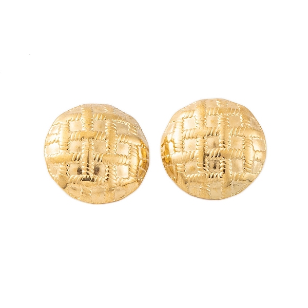 

PandaHall Ion Plating(IP) 304 Stainless Steel Stud Earrings for Women, Textured Flat Round, Real 18K Gold Plated, 24mm 304 Stainless Steel...