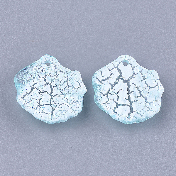 

PandaHall Acrylic Pendants, Crackle & AB Color, Petal, Light Sky Blue, 19.5x17x5mm, Hole: 1.4mm Acrylic Flower Blue