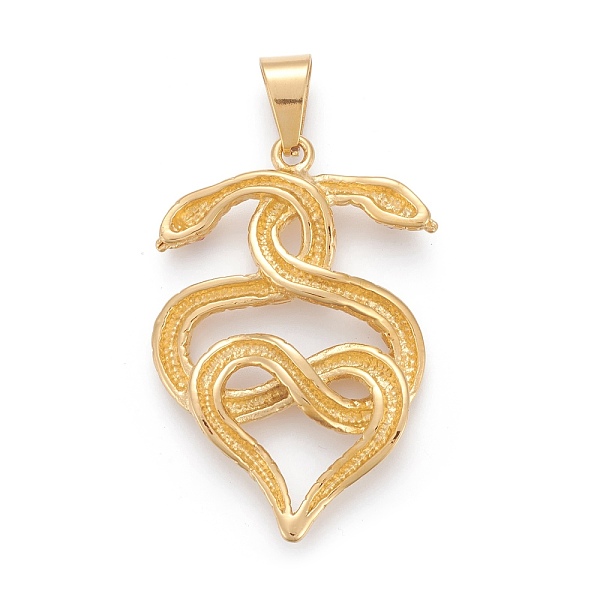 

PandaHall 304 Stainless Steel Big Pendants, with Rhinestone, Snake, Golden, 54x37x8mm, Hole: 6.5x12mm Stainless Steel+Rhinestone Snake Red
