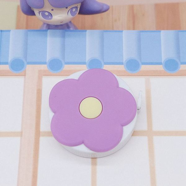 

PandaHall Flower PVC & Polyethylen Tape Measure, Soft Retractable Sewing Tape Measure, for Body, Sewing, Tailor, Cloth, Orchid, 50x50x21mm..., Purple
