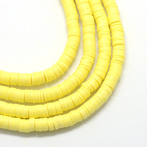 

PandaHall Handmade Polymer Clay Beads, for DIY Jewelry Crafts Supplies, Disc/Flat Round, Heishi Beads, Champagne Yellow, 6x1mm, Hole: 1.5mm...
