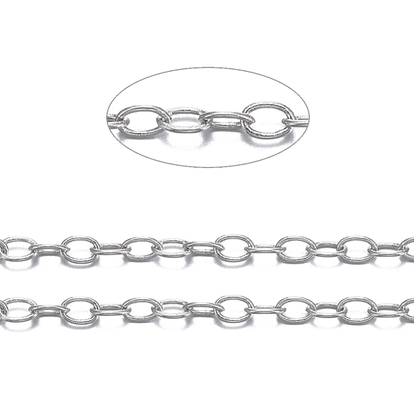 

PandaHall Brass Cable Chains, Soldered, with Spool, Oval, Cadmium Free & Nickel Free & Lead Free, Long-Lasting Plated, Platinum...