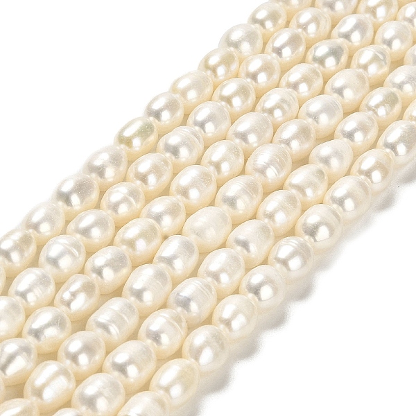 

PandaHall Natural Cultured Freshwater Pearl Beads Strands, Rice, Grade 3A, White, 7~8x6~7mm, Hole: 0.6mm, about 45pcs/strand, 13.78''(35cm)...