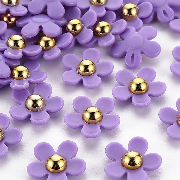 

PandaHall Opaque Acrylic Beads, Flower, Medium Purple, 22x22.5x7~8mm, Hole: 1.4mm Acrylic Flower