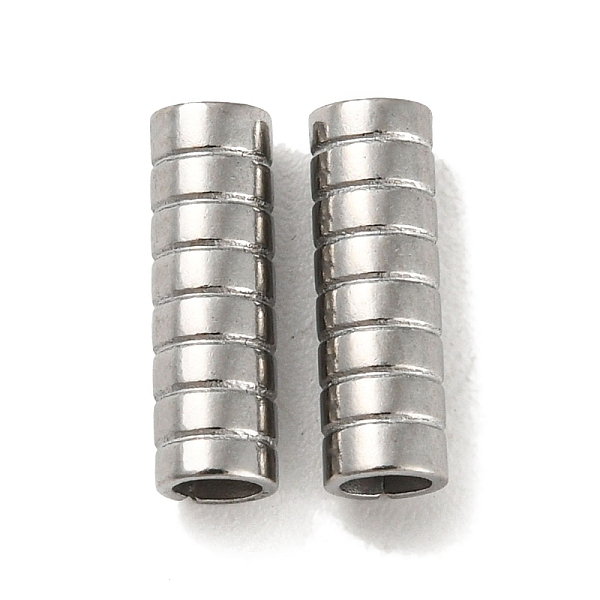 

PandaHall 201 Stainless Steel Tube Beads, Grooved Column, Stainless Steel Color, 10x3.2mm, Hole: 2mm. 201 Stainless Steel Column