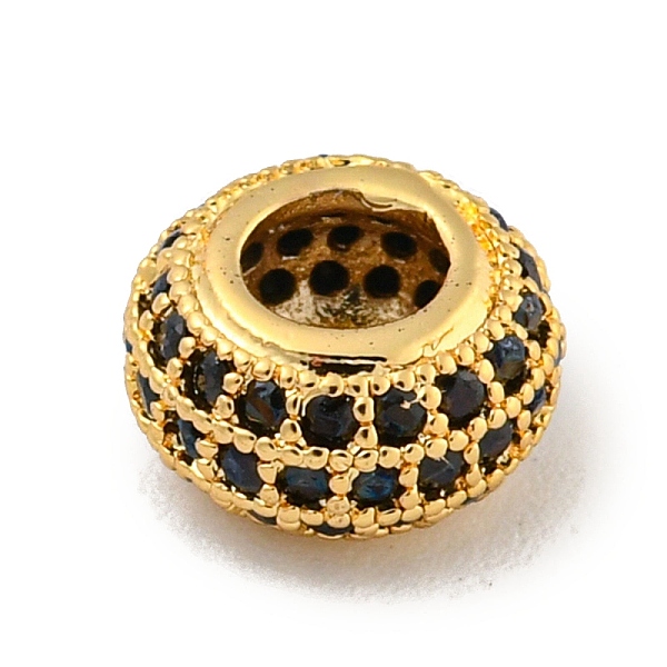 

PandaHall Brass Micro Pave Black Cubic Zirconia Beads, Rondelle, Real 18K Gold Plated, 8.5x4.5mm, Hole: 3.8mm Brass+Cubic Zirconia Flat...