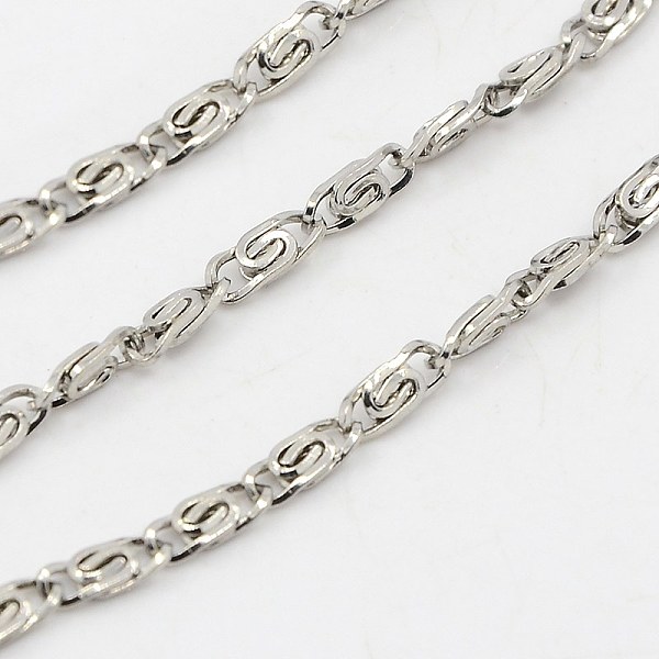 

PandaHall 304 Stainless Steel Lumachina Chains, Snail Chains, Decorative Chains, Soldered, Stainless Steel Color, 2.5x1mm 304 Stainless...