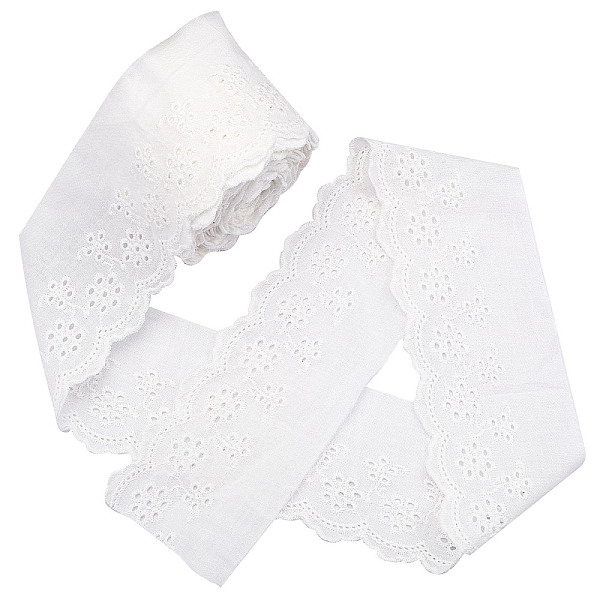 

PandaHall GORGECRAFT 7.5 Yards Cotton Lace Trim Eyelet Embroidery Fabric Curtain Tablecloth Slipcover Bridal DIY Clothing/Accessories for..., White