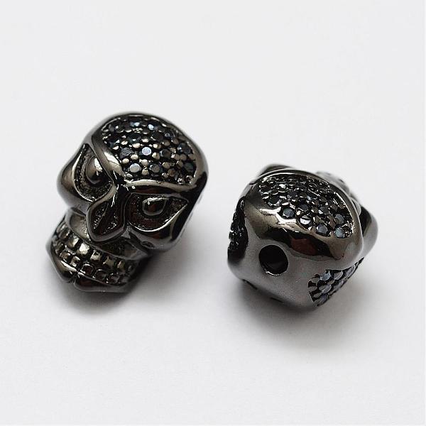 

PandaHall Brass Micro Pave Grade AAA Cubic Zirconia Beads, Skull, Lead Free & Nickel Free & Cadmium Free, Gunmetal, 13x9x9mm, Hole: 2mm...