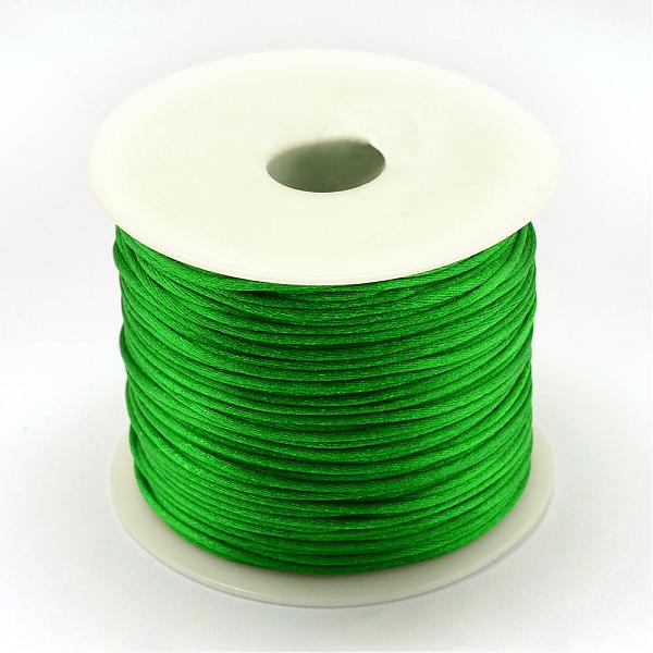 

PandaHall Nylon Thread, Rattail Satin Cord, Green, 1.0mm, about 76.55 yards(70m)/roll Nylon Green