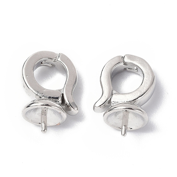 

PandaHall Brass Twister Clasps, Jewelry Making, for Half Drilled Bead, Platinum, 12x9x5.5mm, Pin: 0.6mm Brass