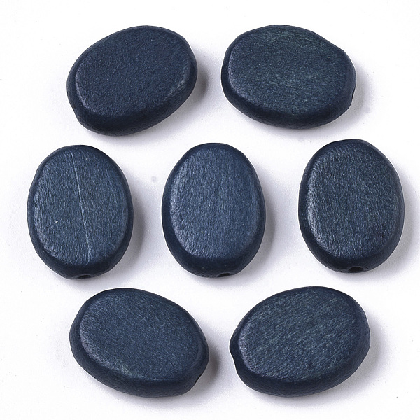 

PandaHall Painted Natural Wood Beads, Oval, Marine Blue, 18x14x5.5mm, Hole: 1.5mm Schima Wood Oval Blue