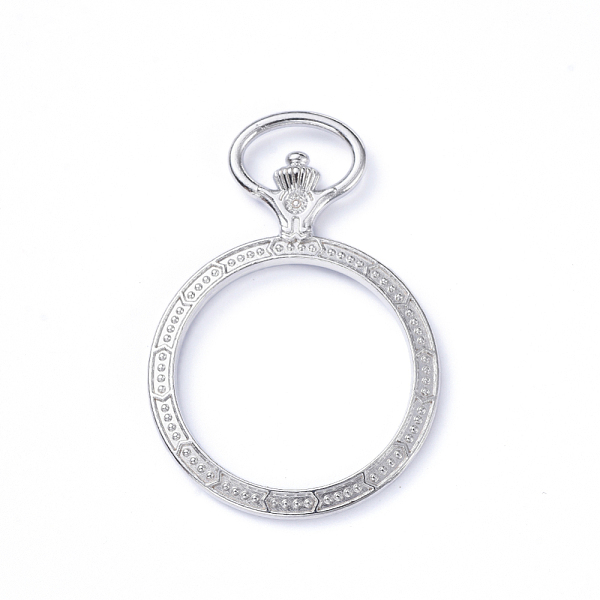 

PandaHall Zinc Alloy Big Pendants, Open Back Bezel, for DIY UV Resin, Epoxy Resin, Pressed Flower Jewelry, Pocket Watch Bezel, Platinum...