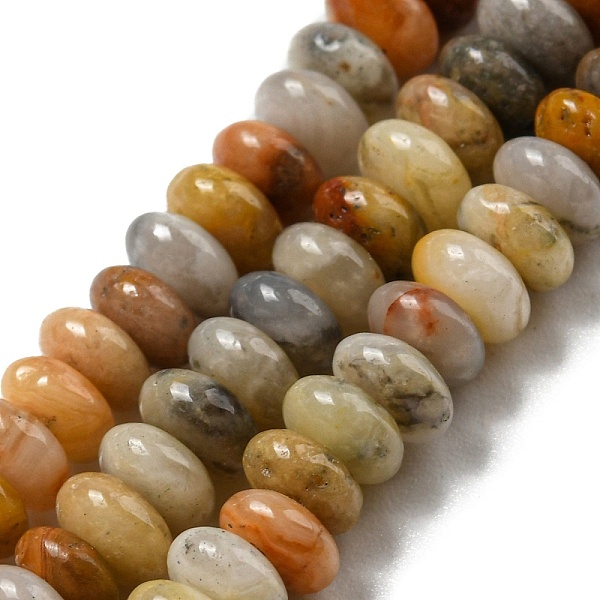 

PandaHall Natural Crazy Lace Agate Beads Strands, Rondelle, 4~4.5x2~2.5mm, Hole: 1.2mm, about 155~163pcs/strand, 15.24''~15.31''...