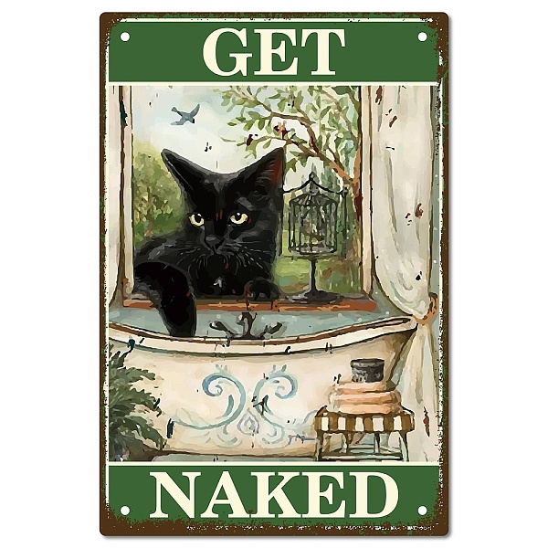 

PandaHall Vintage Metal Iron Tin Sign Poster, Wall Decor for Bars, Restaurants, Cafes Pubs, Vertical Rectangle, Cat Pattern, 300x200x0.5mm...