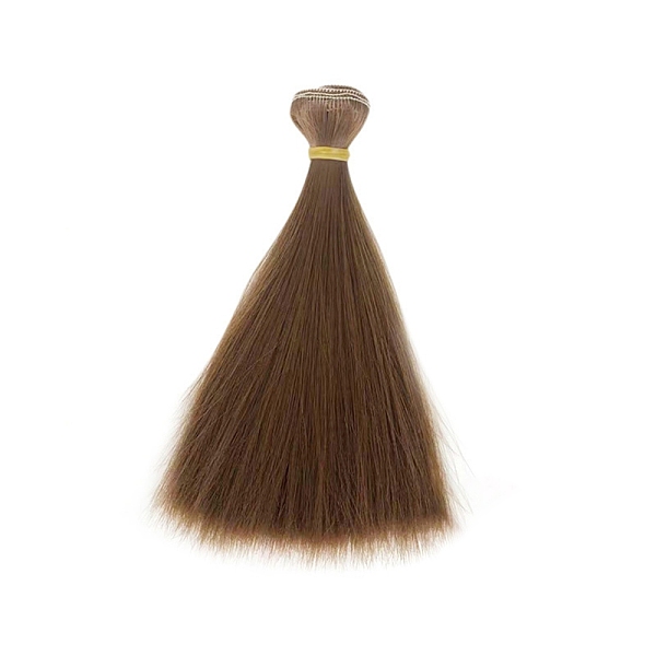 PandaHall Plastic Long Straight Hairstyle Doll Wig Hair, for DIY Girl BJD Makings Accessories, Saddle Brown, 5.91 inch(15cm) Plastic