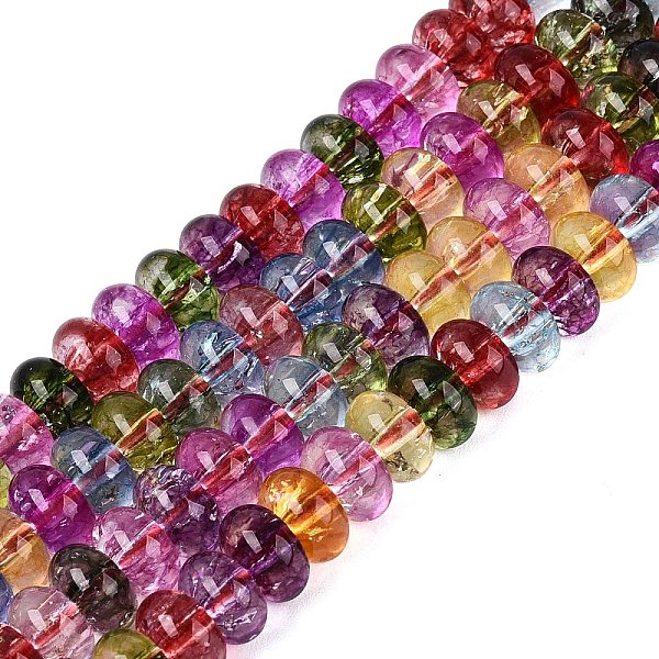 Brins de perles de verre transparentes craquelées