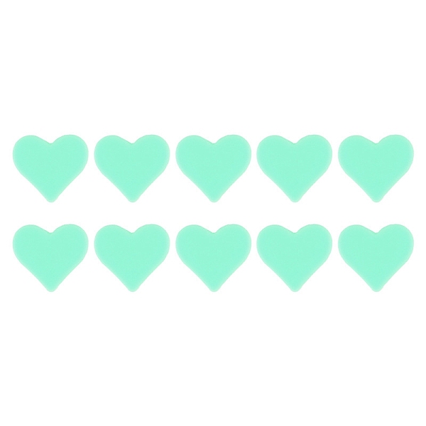 

PandaHall Silicone Beads, DIY Nursing Necklaces Making, Heart, Aquamarine, 14x14mm, 10pcs/bag Silicone Heart Green