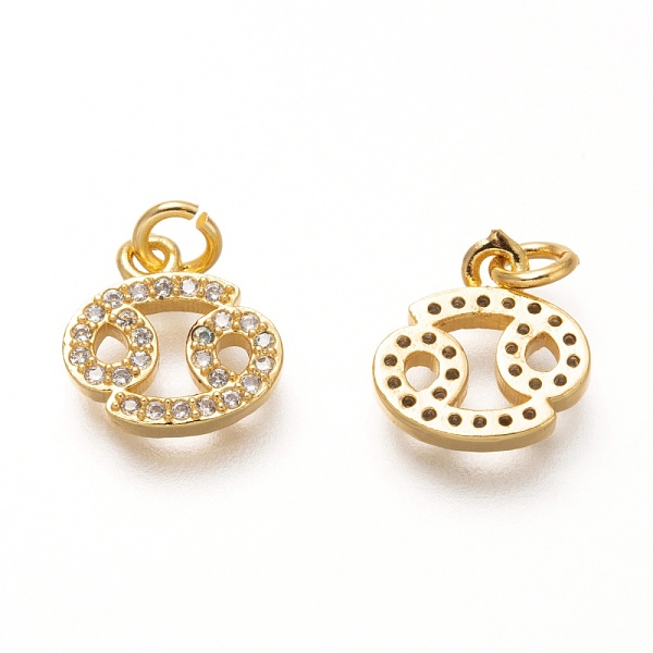 

PandaHall Brass Micro Pave Clear Cubic Zirconia Pendants, Real 18K Gold Plated, with Jump Rings, 12 Constellations, Cadmium Free & Lead Free...