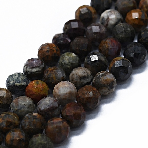 

PandaHall Natural Pietersite Beads Strands, Faceted(64 Facets), Round, 6mm, Hole: 0.8mm, about 62~67pcs/strand, 15.16~15.55 inch...