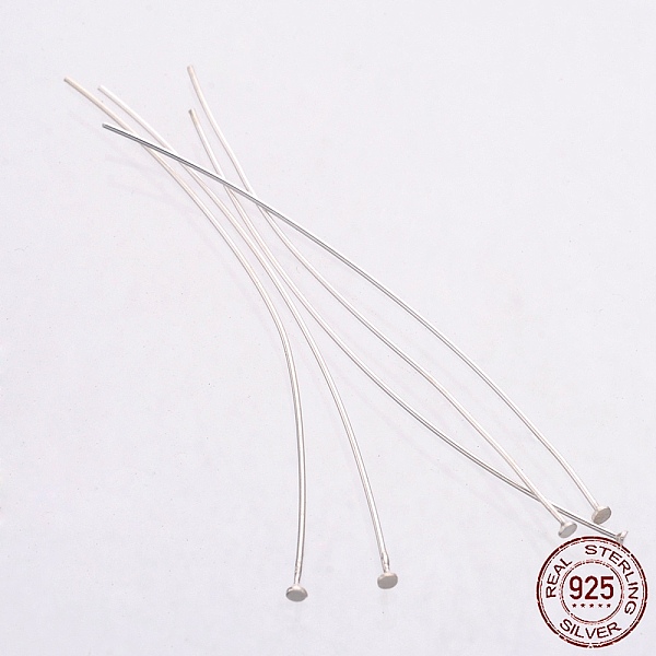 

PandaHall 925 Sterling Silver Flat Head Pins, Silver, 49~50x0.5mm, Head: 1.5mm, about 166pcs/20g Sterling Silver