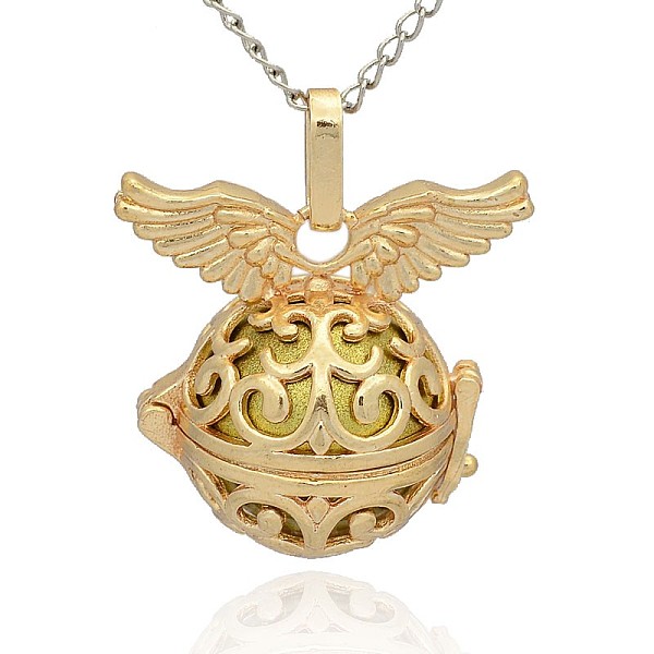 

PandaHall Golden Tone Brass Hollow Round Cage Pendants, with No Hole Spray Painted Brass Round Beads, Dark Khaki, 31x30x21mm, Hole: 3x8mm...