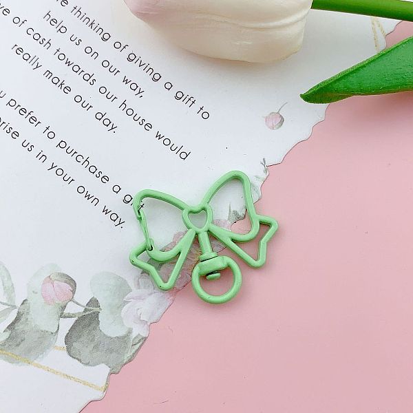 Bowknot Baking Painted Alloy Swivel Keychain Clasps