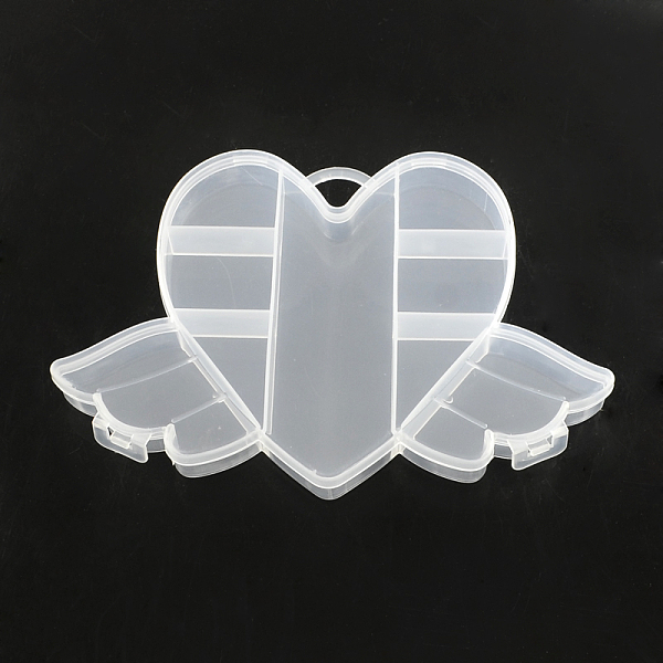 

PandaHall Flying Heart Plastic Bead Storage Containers, 9 Compartments, Clear, 12x17.5x2cm Plastic Heart Clear
