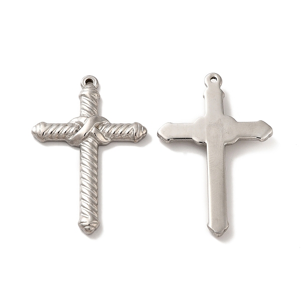 

PandaHall 304 Stainless Steel Pendants, Cross Charm, Stainless Steel Color, 45x29.5x4mm, Hole: 1.6mm 304 Stainless Steel Cross