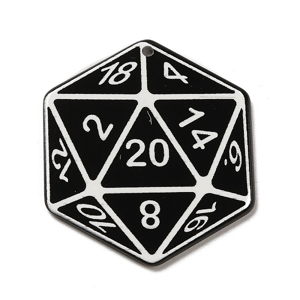 

PandaHall Acrylic Pendants, Valentine's Day Theme, Black, Dice, 42.5x38x2.2mm, Hole: 1.8mm Acrylic Dice Black