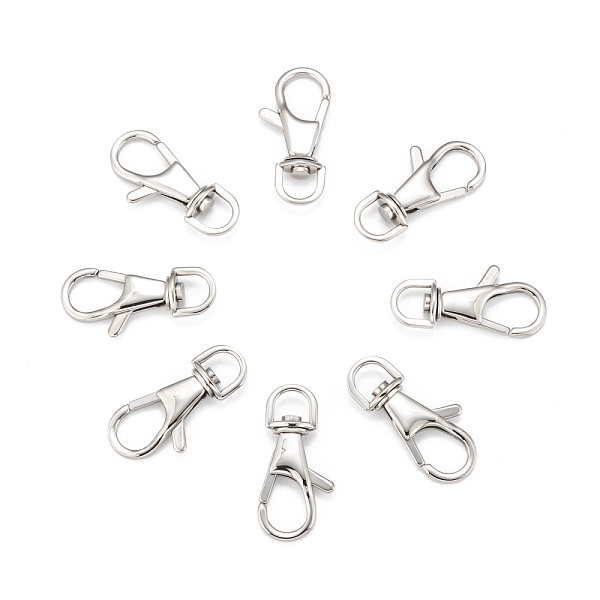 

PandaHall Polished 316 Stainless Steel Large Lobster Claw Swivel Clasps, Swivel Snap Hooks, Stainless Steel Color, 35x17x4.5mm, Hole: 6x8mm...