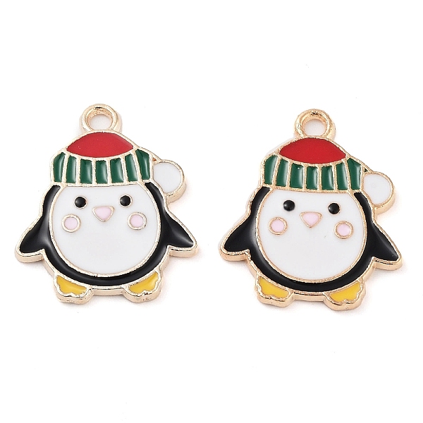 クリスマステーマバレルメッキ合金エナメルペンダント