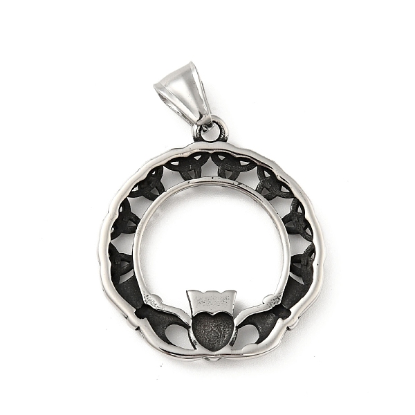 

PandaHall 304 Stainless Steel Trinity Claddagh Crown Heart Pendants, Antique Silver, 34.5x31.5x4mm, Hole: 7x4mm 304 Stainless Steel Others