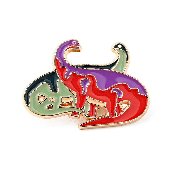 

PandaHall Dinosaur Enamel Pin, Light Gold Plated Alloy Badge for Backpack Clothes, Colorful, 26x35.5x1.5mm Alloy+Enamel