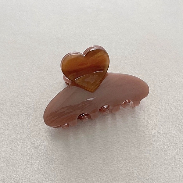 

PandaHall Heart Cellulose Acetate(Resin) Claw Hair Clips, for Women Girls, Saddle Brown, 58x35mm Cellulose Acetate Heart