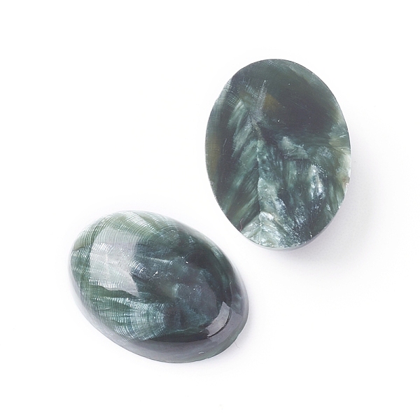 

PandaHall Natural Seraphinite Cabochons, Oval, 18x13x5.5~6.5mm Seraphinite Oval