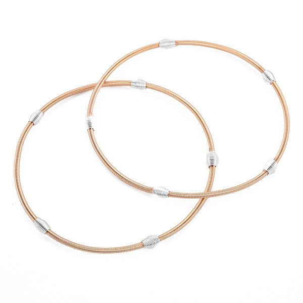 

PandaHall Spring Bracelets, Minimalist Bracelets with Beads, Plated Steel French Wire/Gimp Wire, for Stackable Wearing, Light Gold, 12 Gauge...