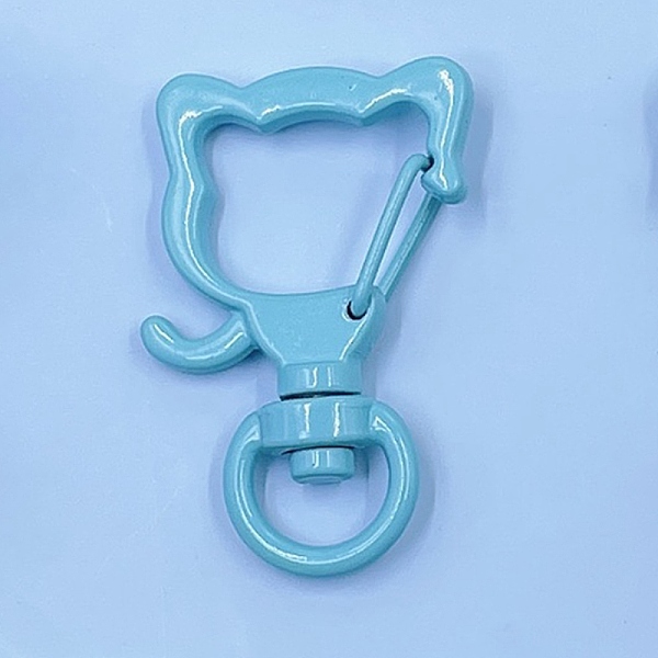

PandaHall Zinc Alloy Baking Paint Swivel Clasps, Dog Head, Light Sky Blue, 34x23mm, Hole: 4x8mm Alloy