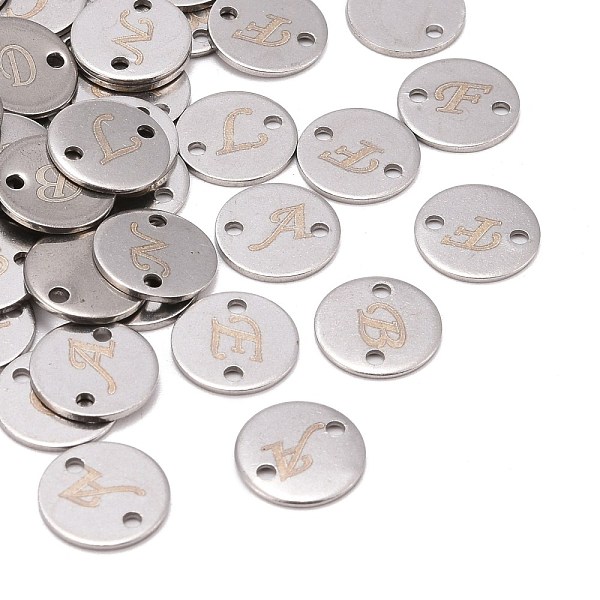 

PandaHall 304 Stainless Steel Links Connectors, Flat Round with Letter, Stainless Steel Color, 10x1mm, Hole: 1.5mm 304 Stainless Steel...